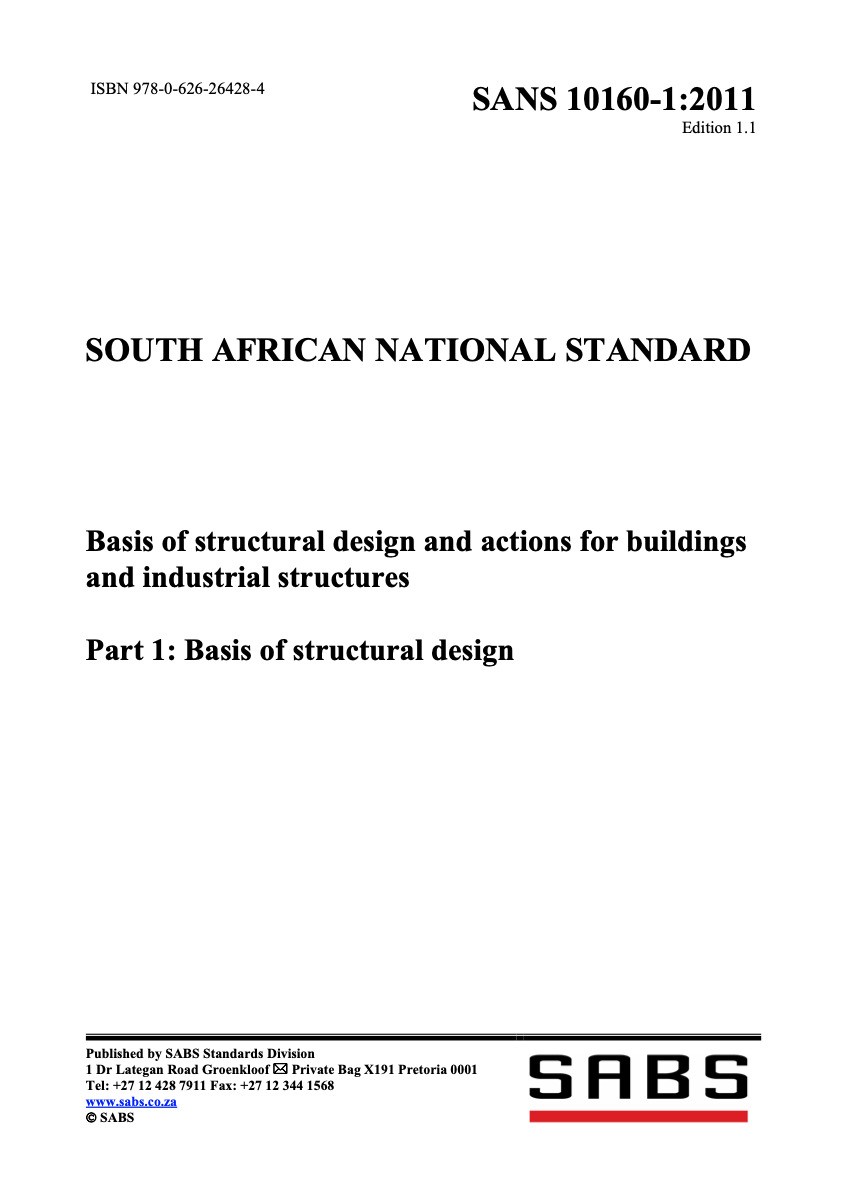 South Africa - SANS 10160-1