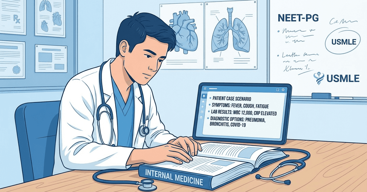 Cover: How to Solve Clinical Case Scenarios for NEET-PG and USMLE: A Complete Strategy Guide