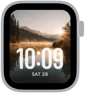 still waters Apple Watch face preview 2 featuring autumn, summer, and spring.