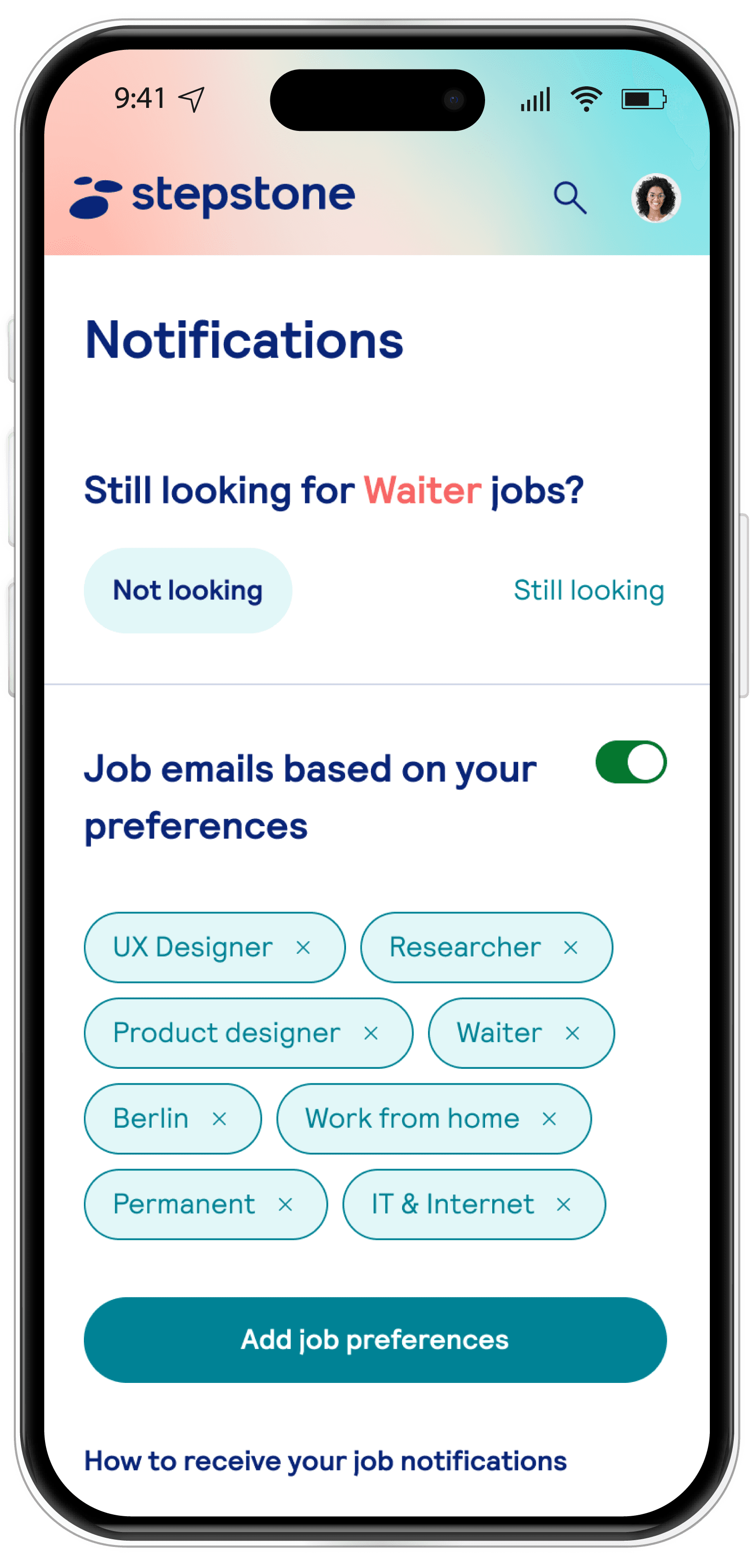 Redesigned of the vision - job alerts page