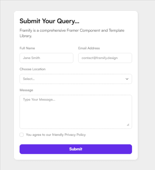 Framer Sidebar Component