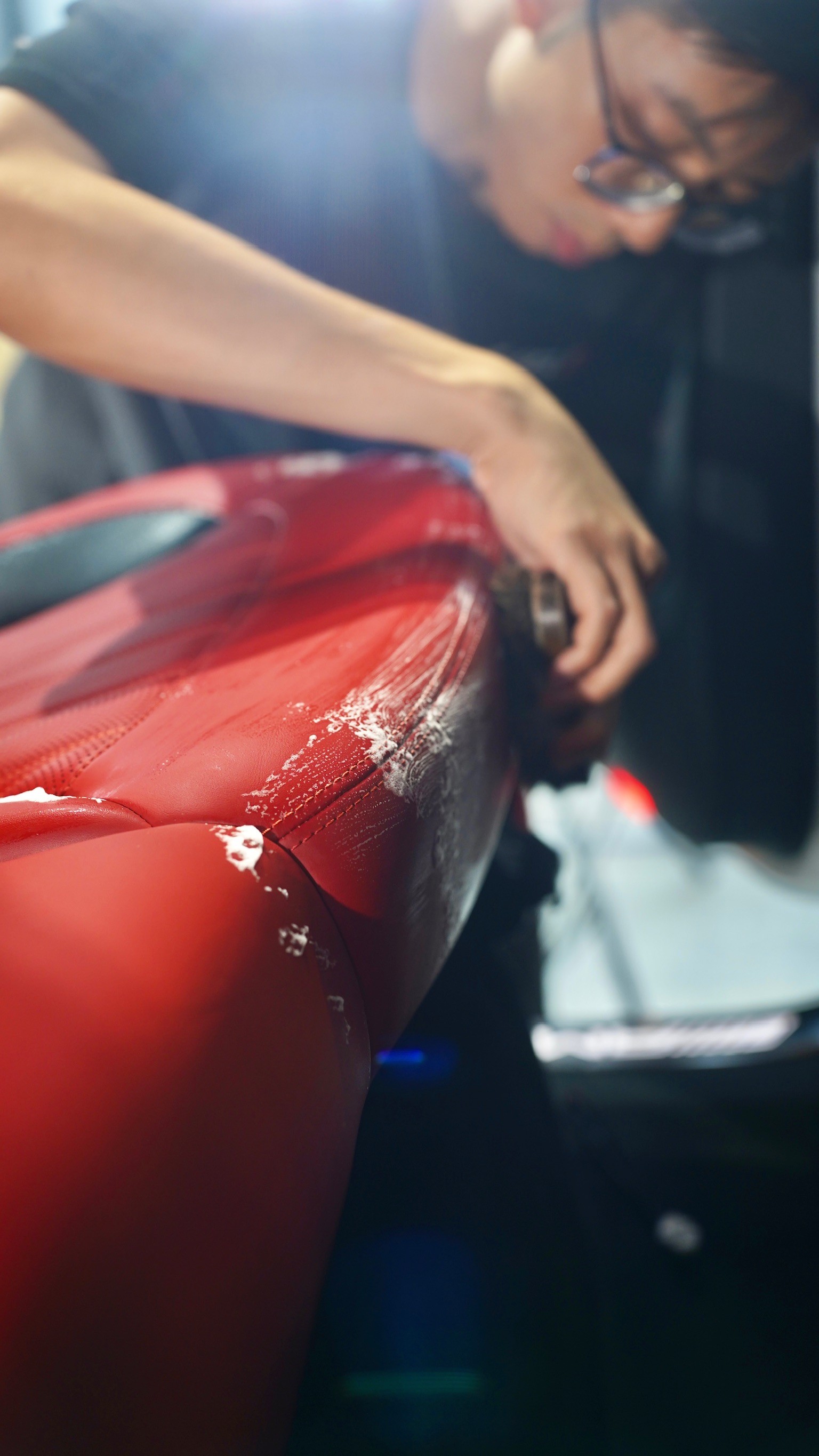 interior leather seat clean