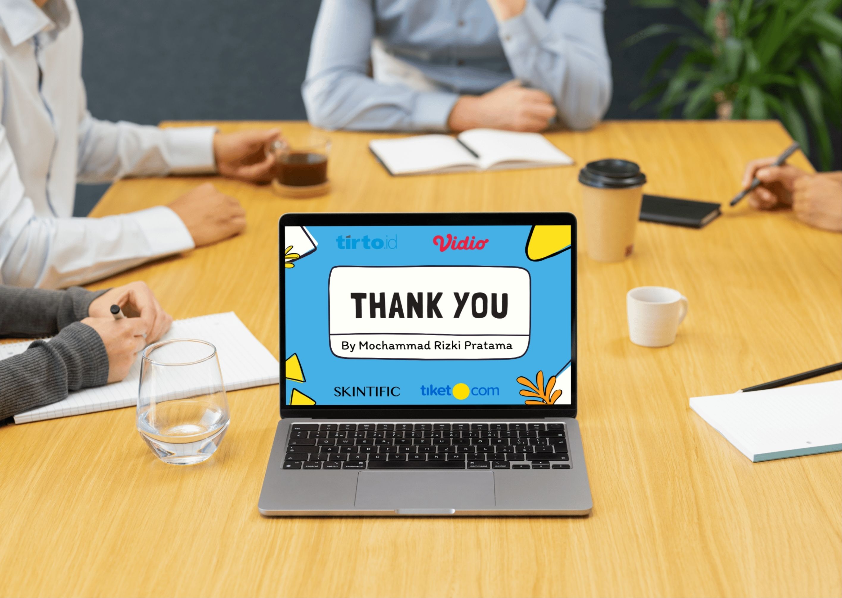 A mockup of thank you page in the project