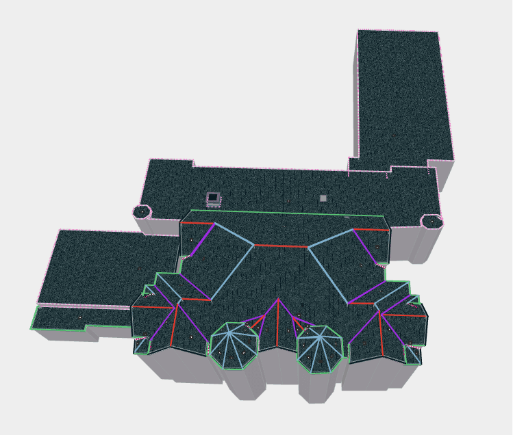 Commercial roof report showing elevation and drainage detail