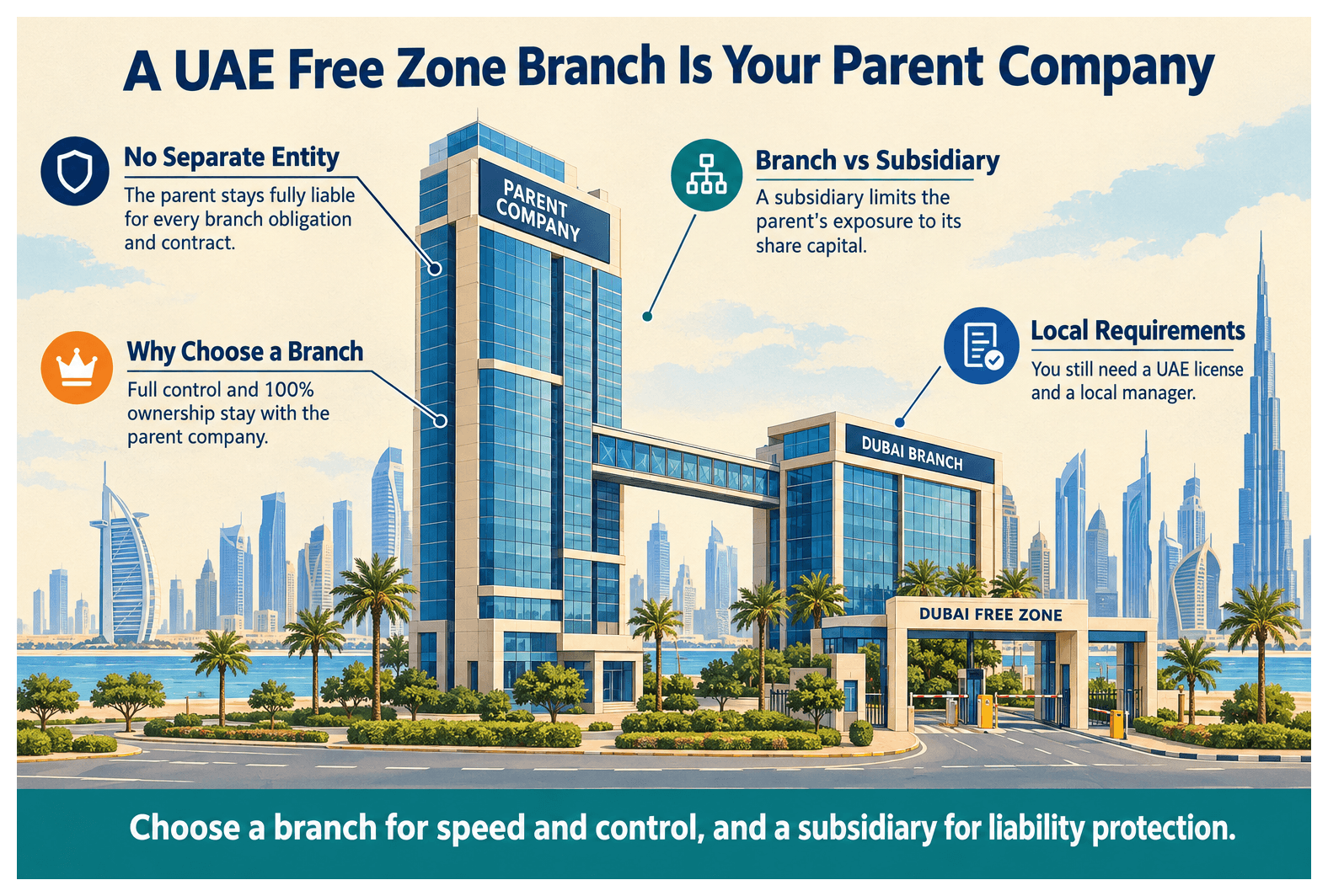 Infographic: What Is a Branch Company in a UAE Free Zone