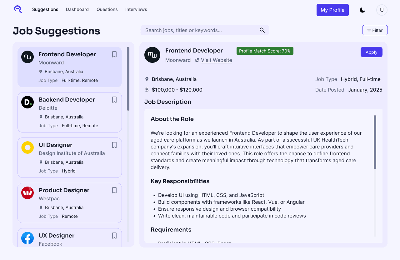 Final Design Light Mode