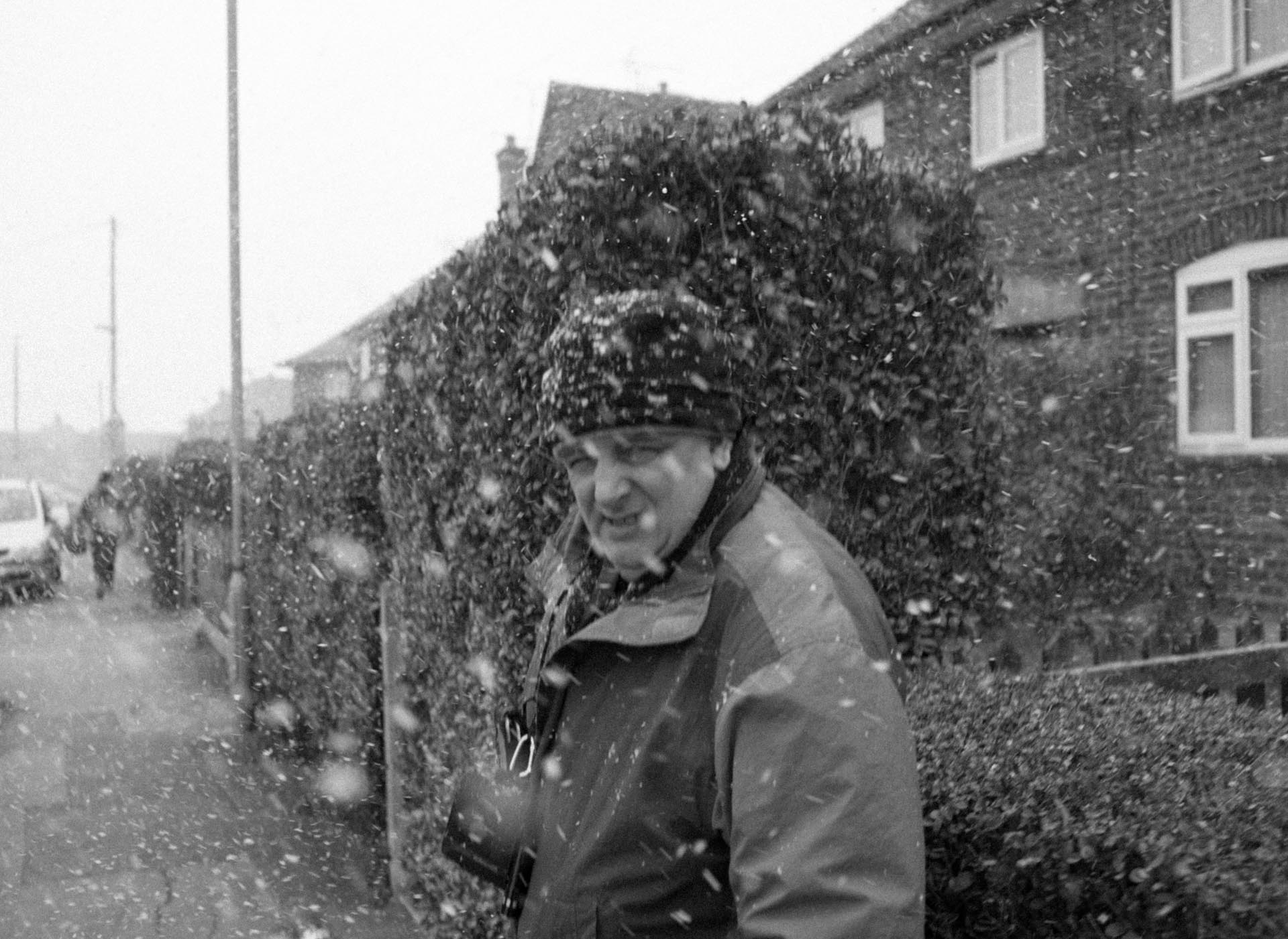 Tommy in the snow, Chester, 2013