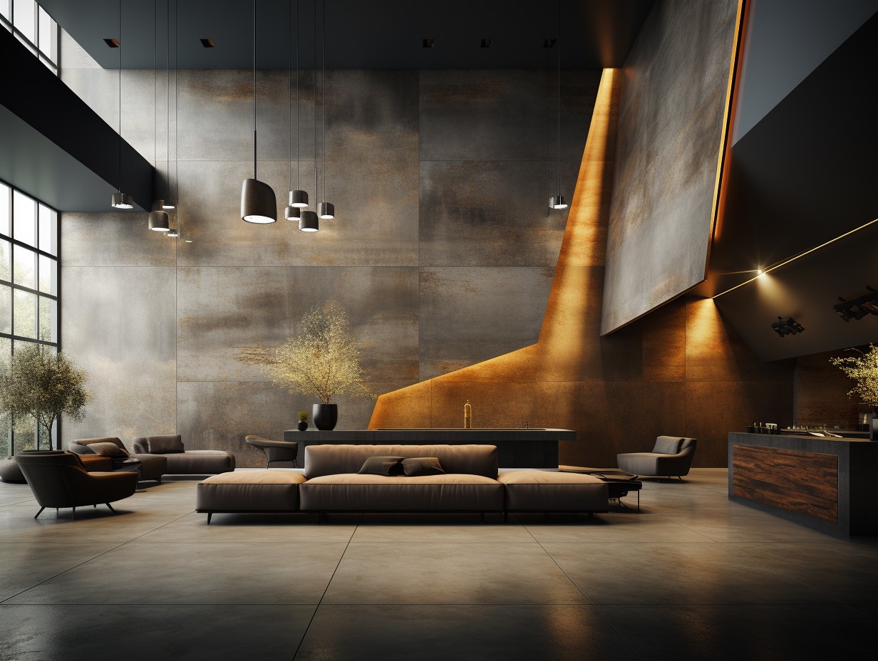 Архітектурний проект і 3d візуалізація внутрішнього простору сучасної комерційної будівлі.