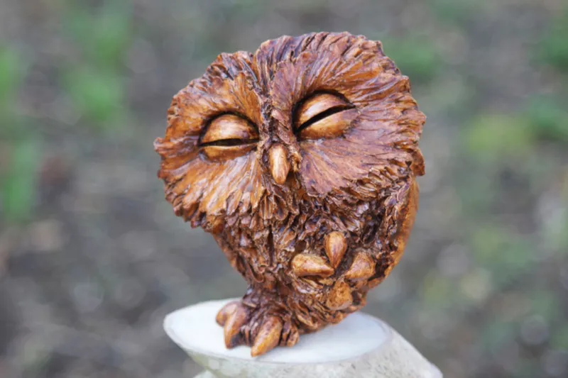 Erratic Owl Sculpture by Abby Martin