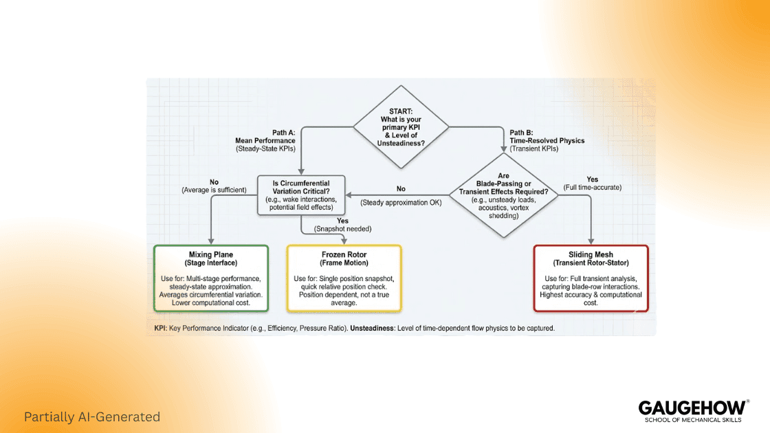 Frozen rotor mixing plane sliding mesh choice