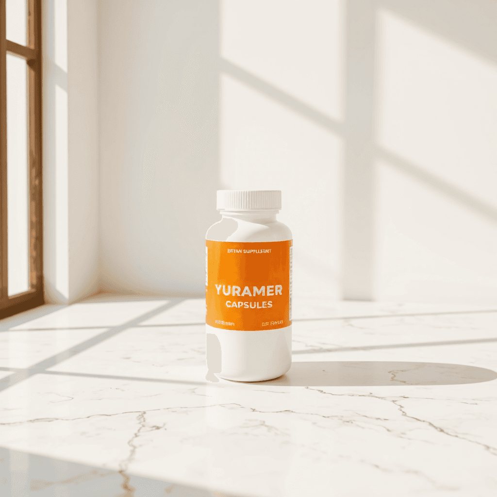 product photography of a bottle of dietary supplement capsules