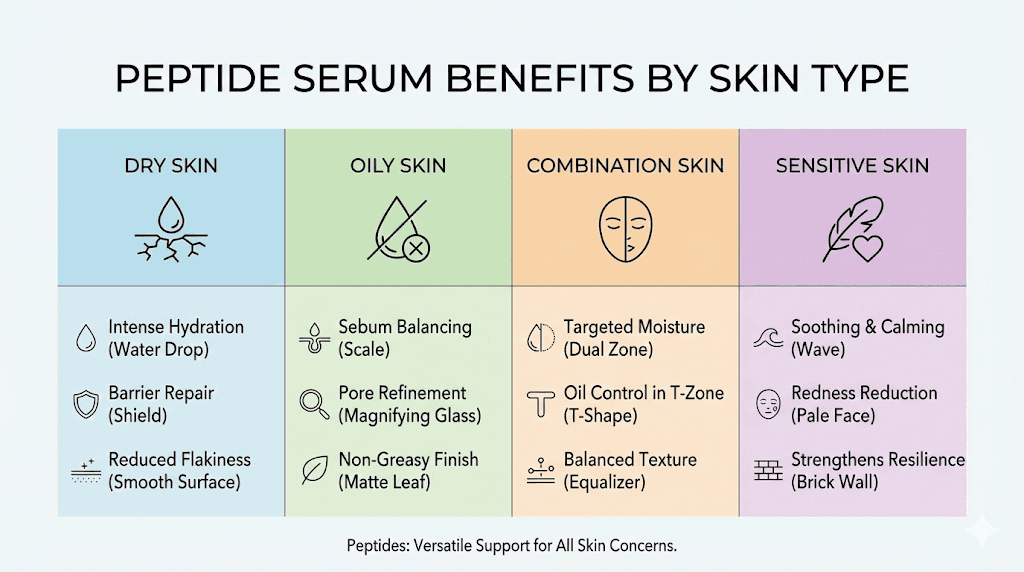 How The Inkey List Collagen Peptide Serum works for different skin types