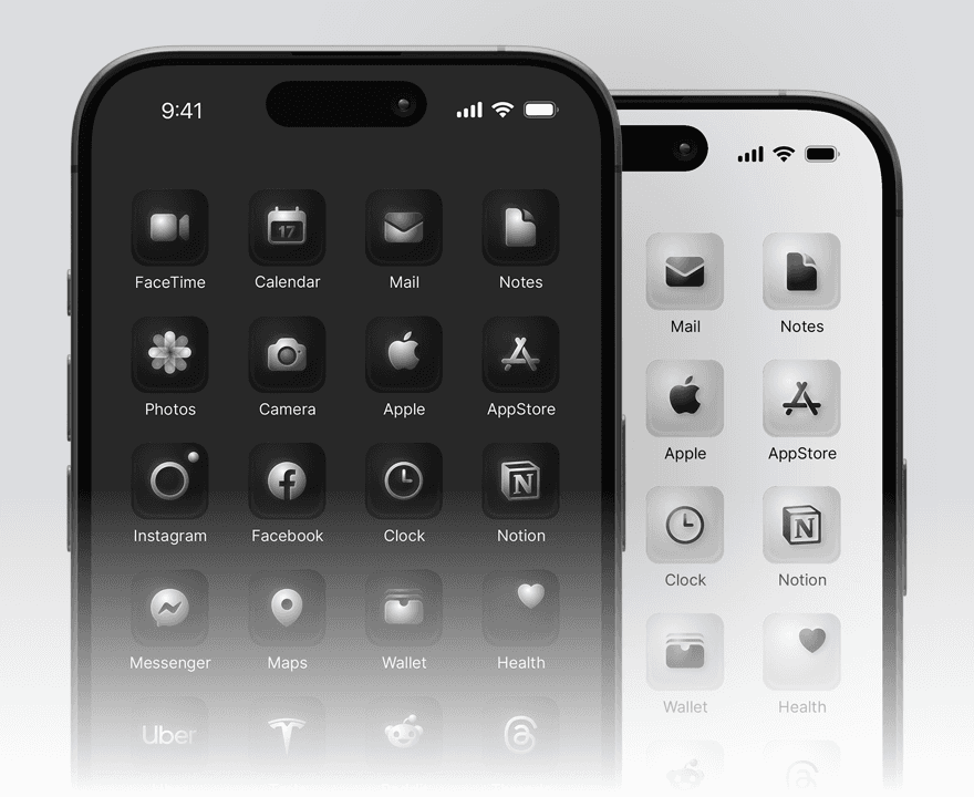 Minimal Dark Premium iOS App Icon Pack