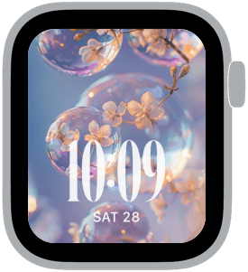 bubble garden Apple Watch face preview 5 featuring floral, modern, summer, and spring.