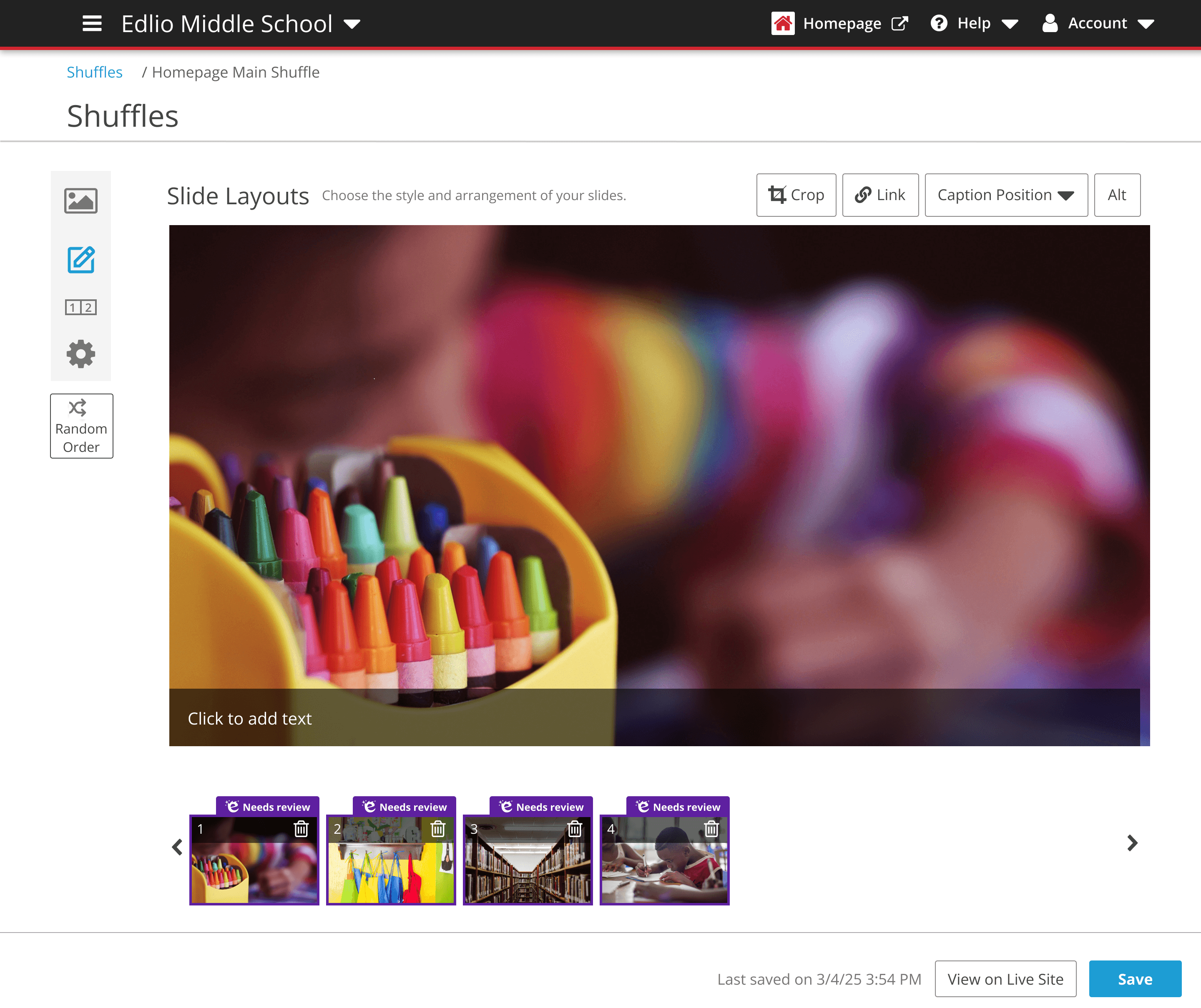 alt text slide layout page