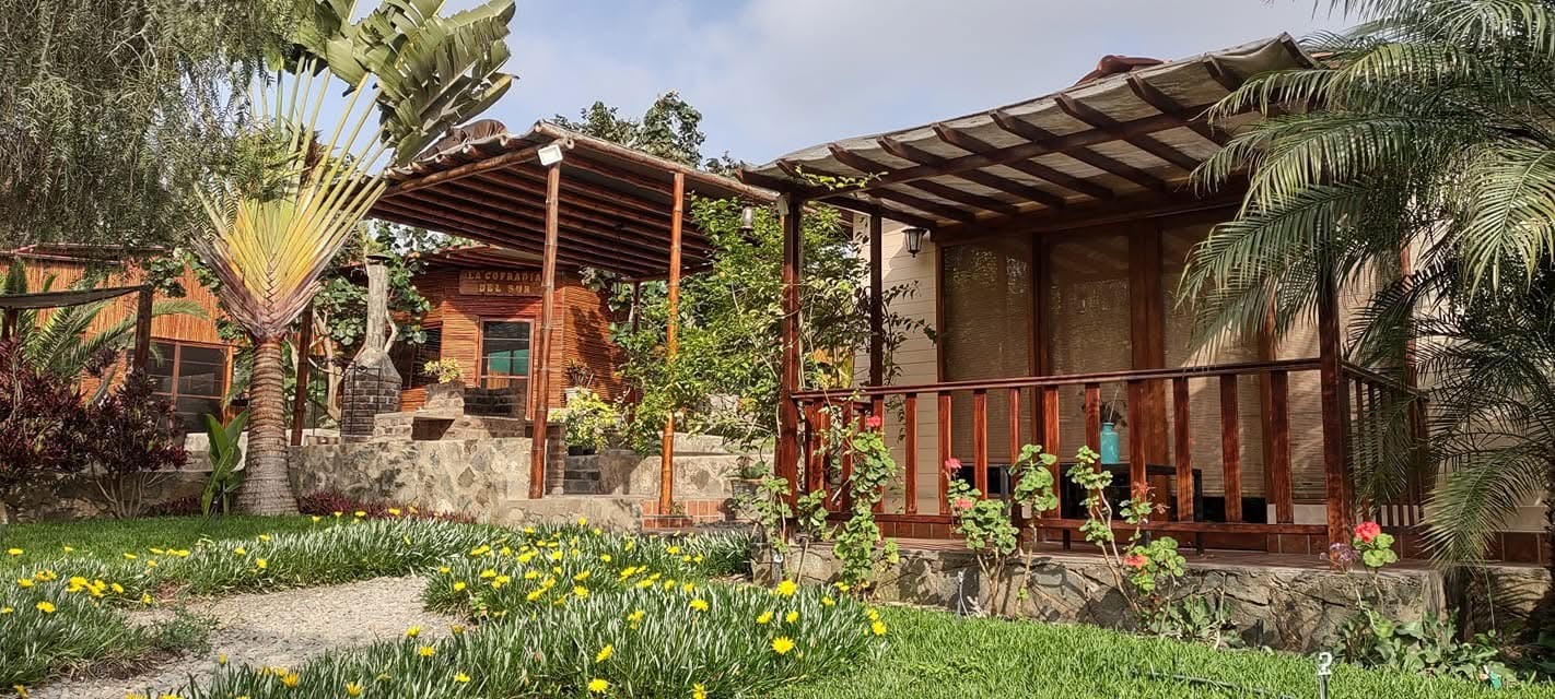 Casa de campo rodeada de vegetación