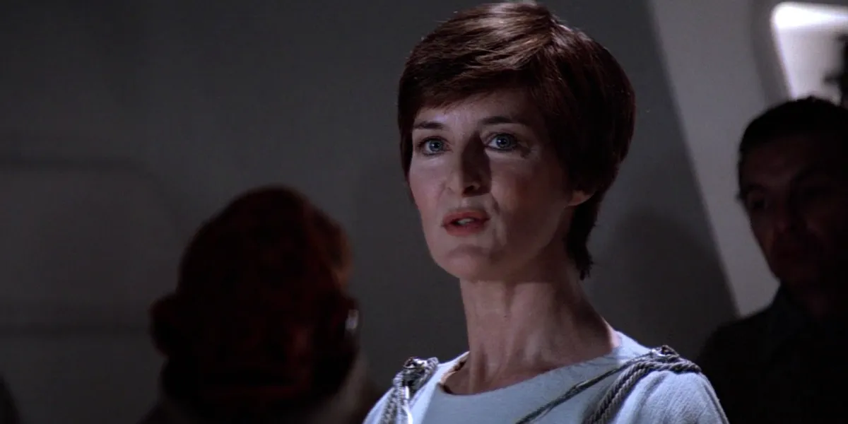 Mon Mothma delivers a briefing to the Rebel Alliance in Return of the Jedi, outlining the plans to destroy the second Death Star.