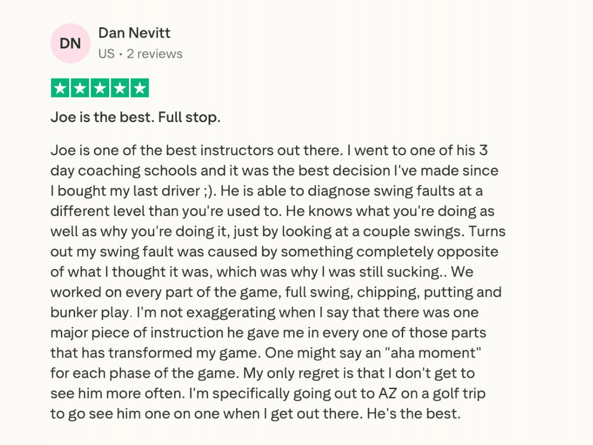 Review from a Combine Golf School golfer