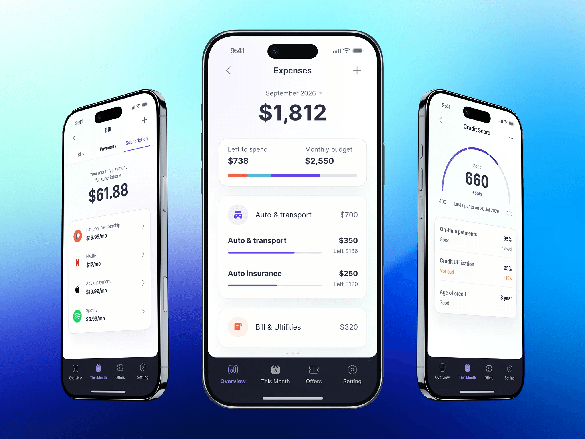 Modern fintech brand layout featuring digital cards, profiles, and analytics.