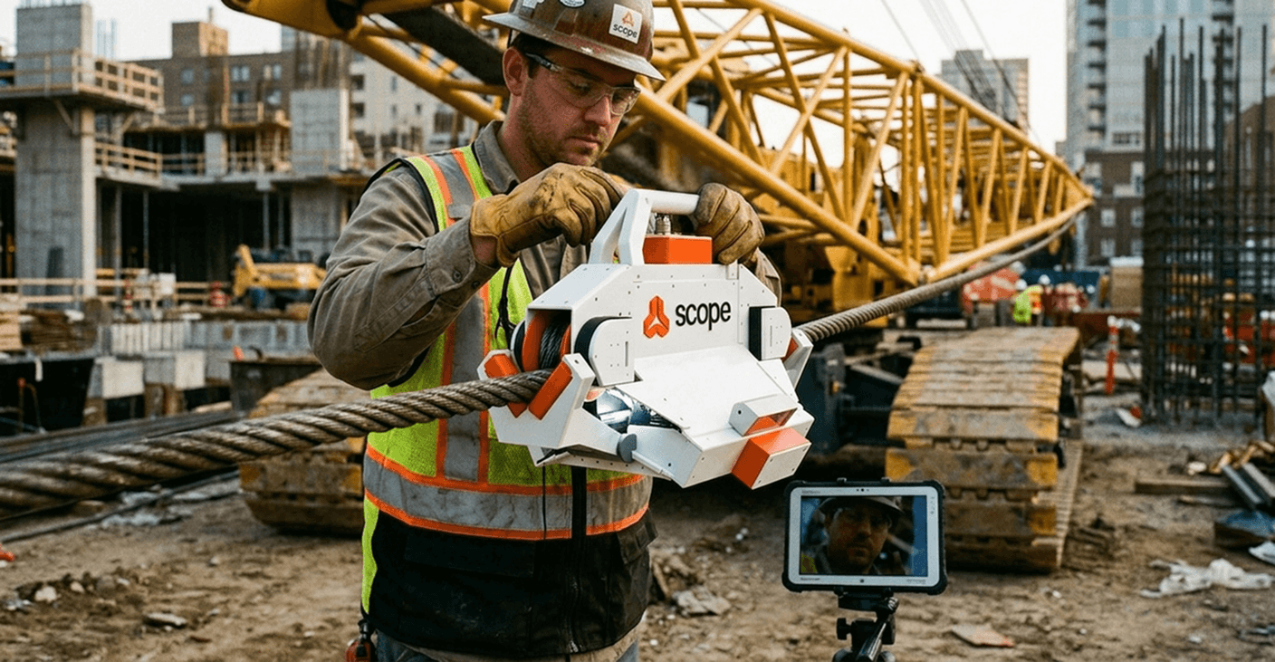 Operator clips Vision² on the winch line during pre-trip.