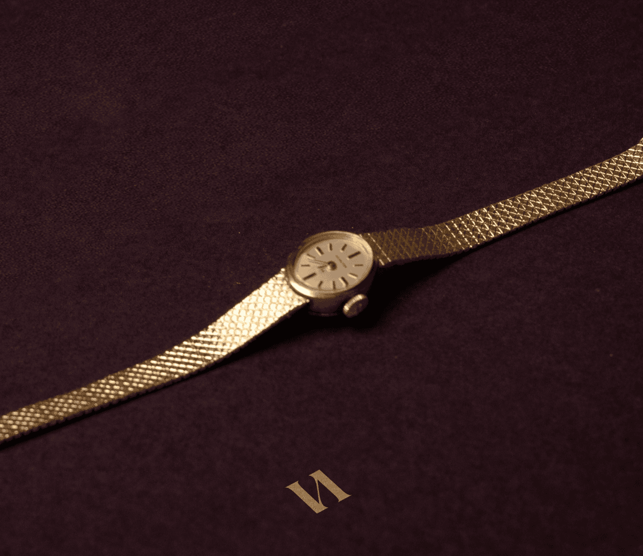 Vintage hamilton watch displayed