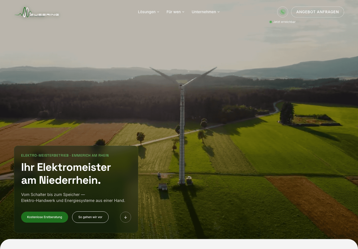 Website von Zweering Elektrotechnik