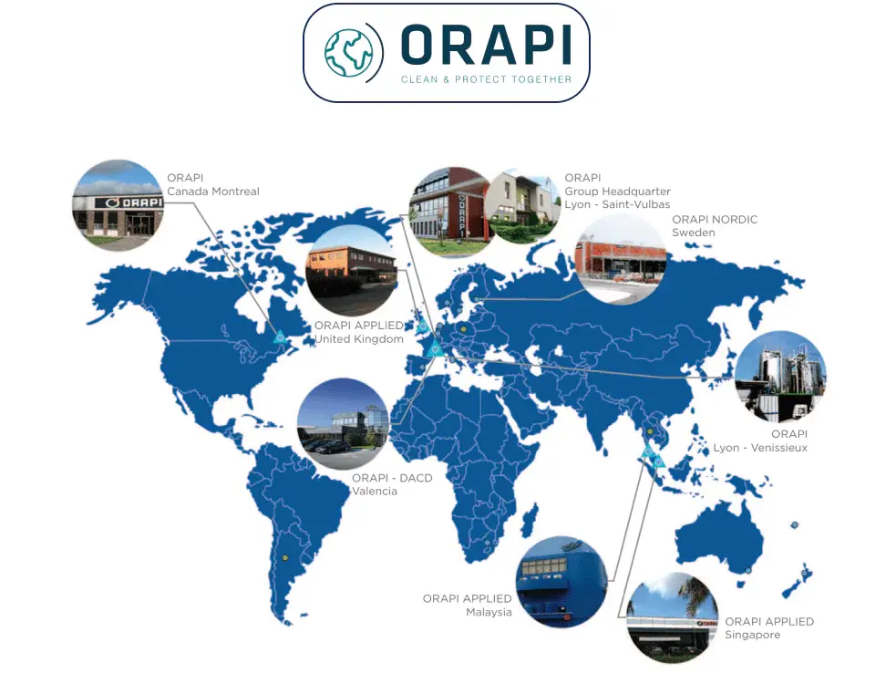 Mapa działalności ORAPI w Europie