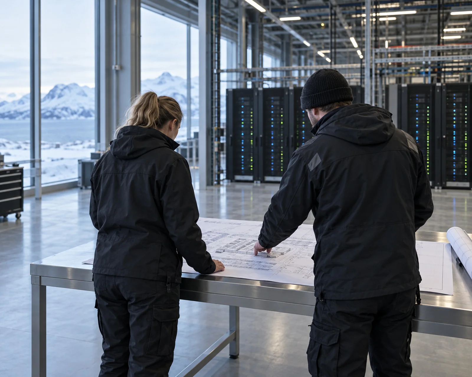 Engineers planning in Hall A, N-01 Narvik