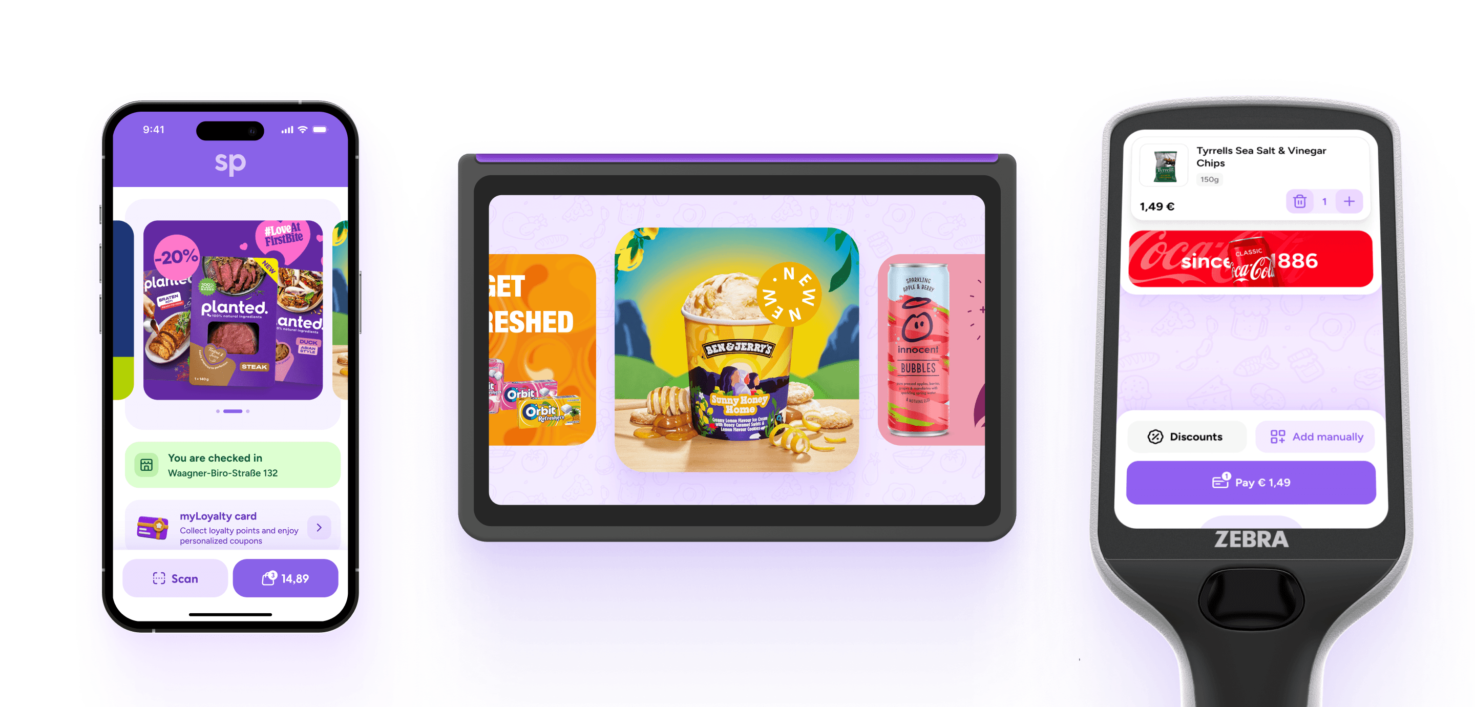 retail media on scan and go, shopreme smart cart, and handheld scanner