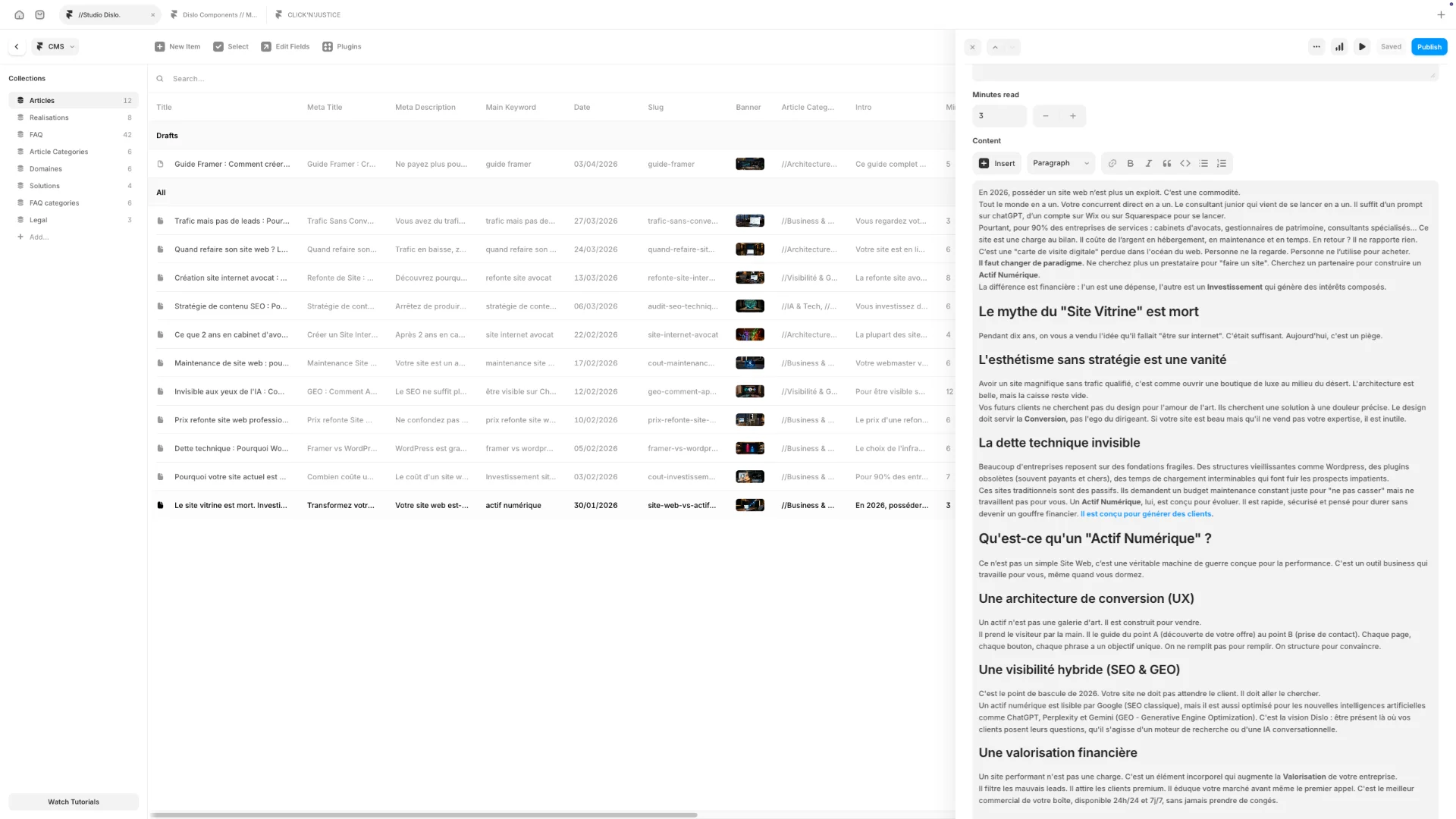 tutoriel framer modifier texte image site web en autonomie