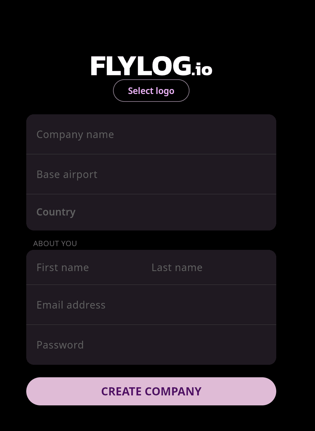 Creation of a new business account