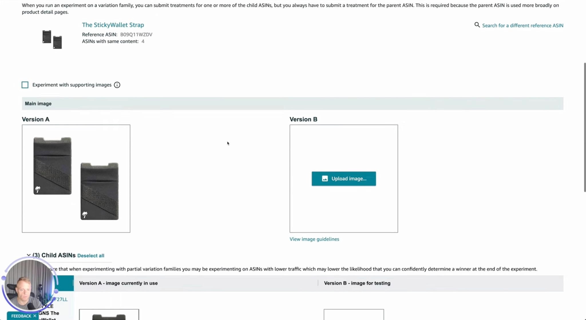 Version A and Version B in Amazon Main Image A/B Test