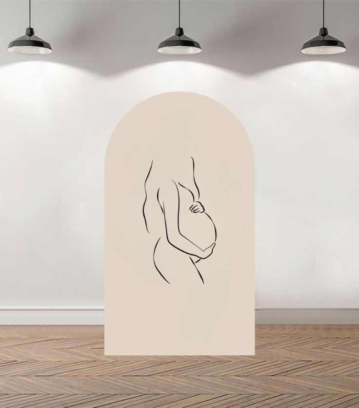 Beige arch with pregnacy line art