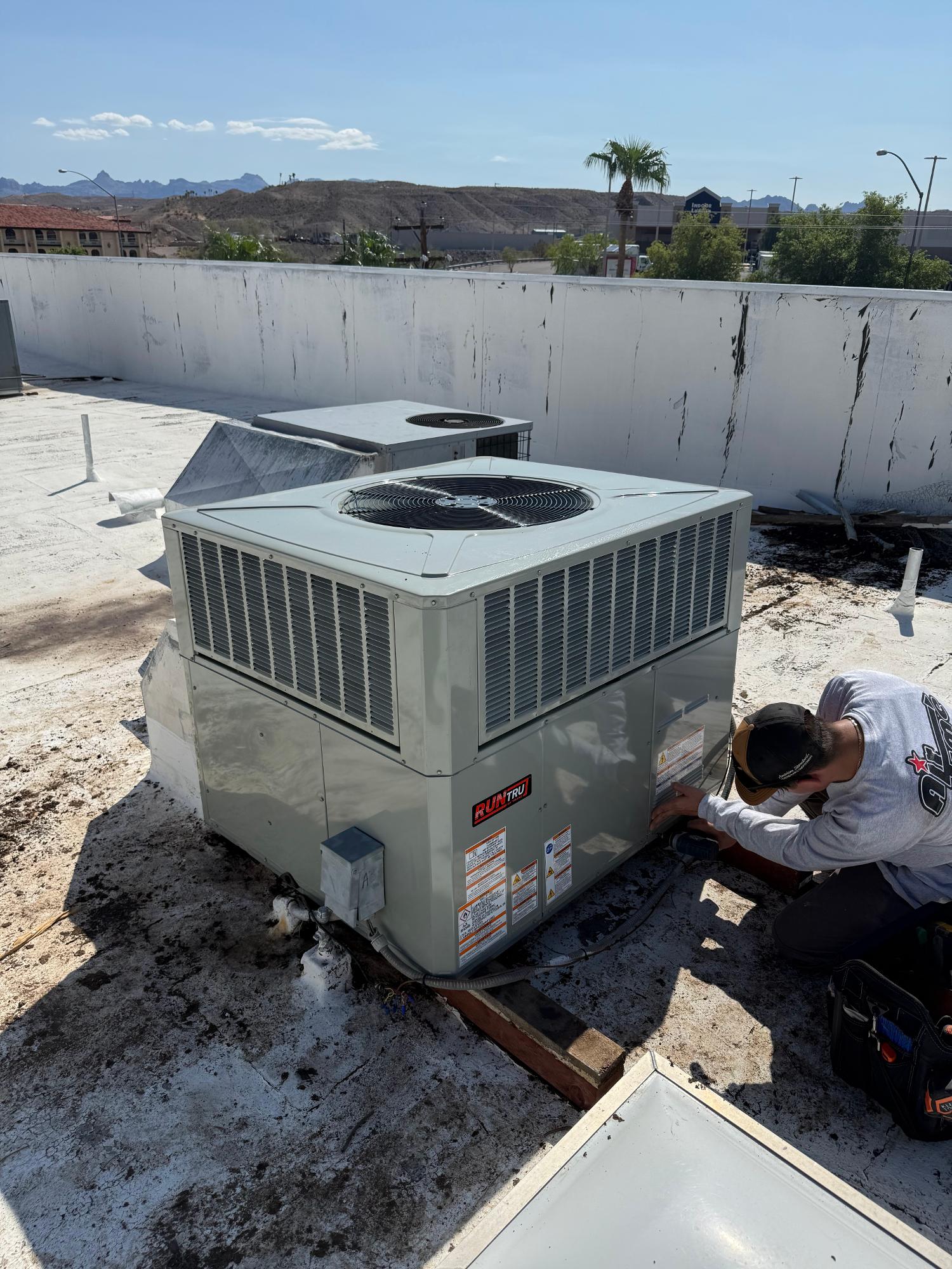 A new ac unit being installed