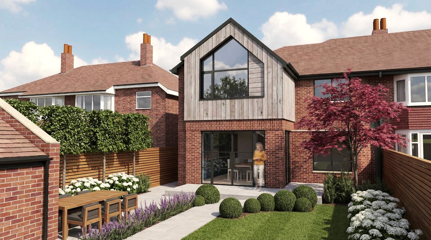 Modern extension to 1930s house