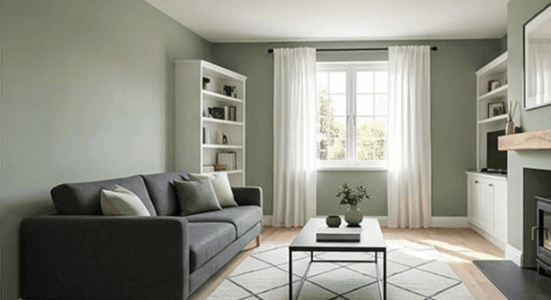 a living room filled with furniture and a staircase