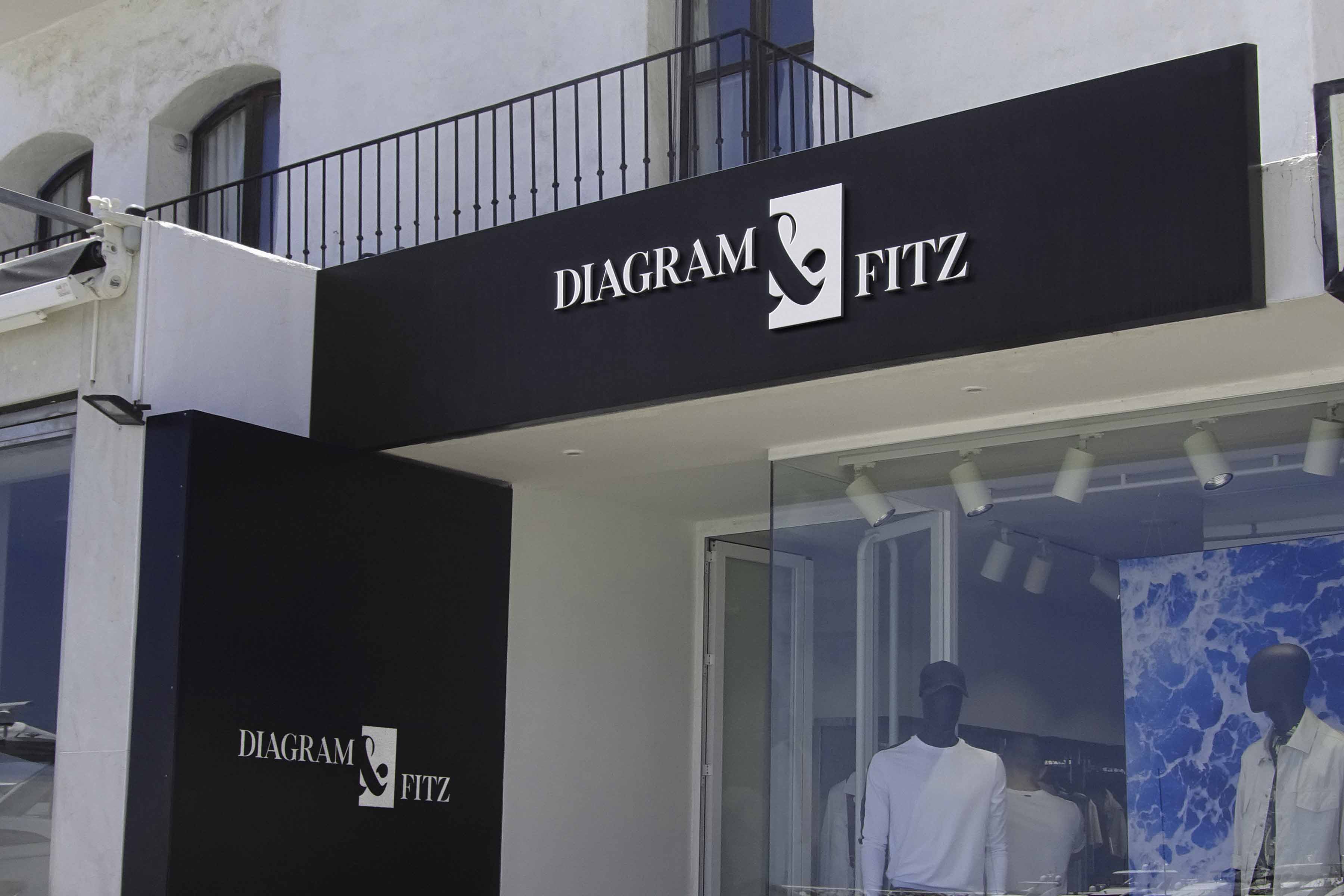 D&F brand logo presented on a textured paper mockup.