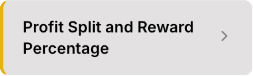 “Profit Split and Reward Percentage” menu item with arrow icon