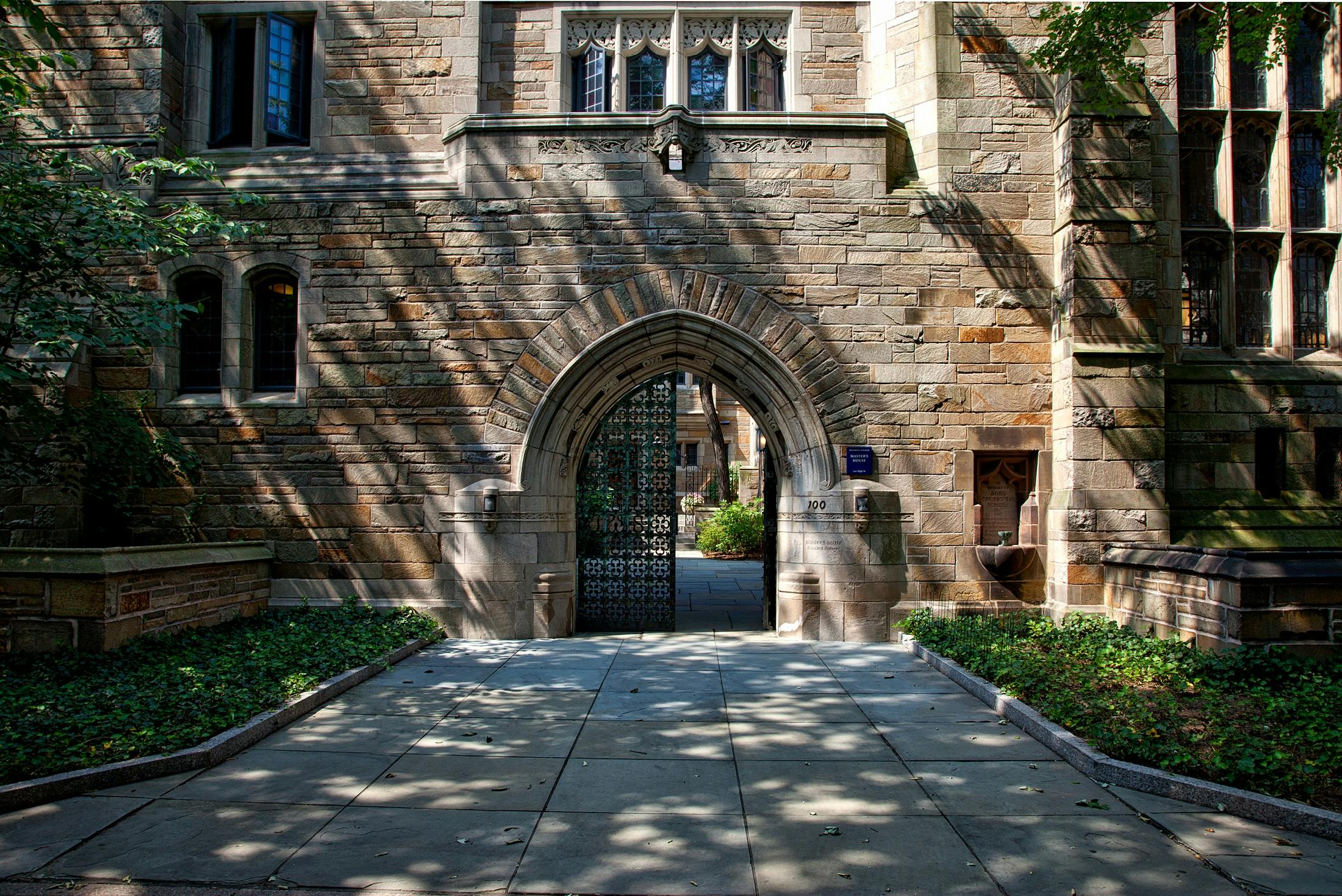 Students walking on college campus together