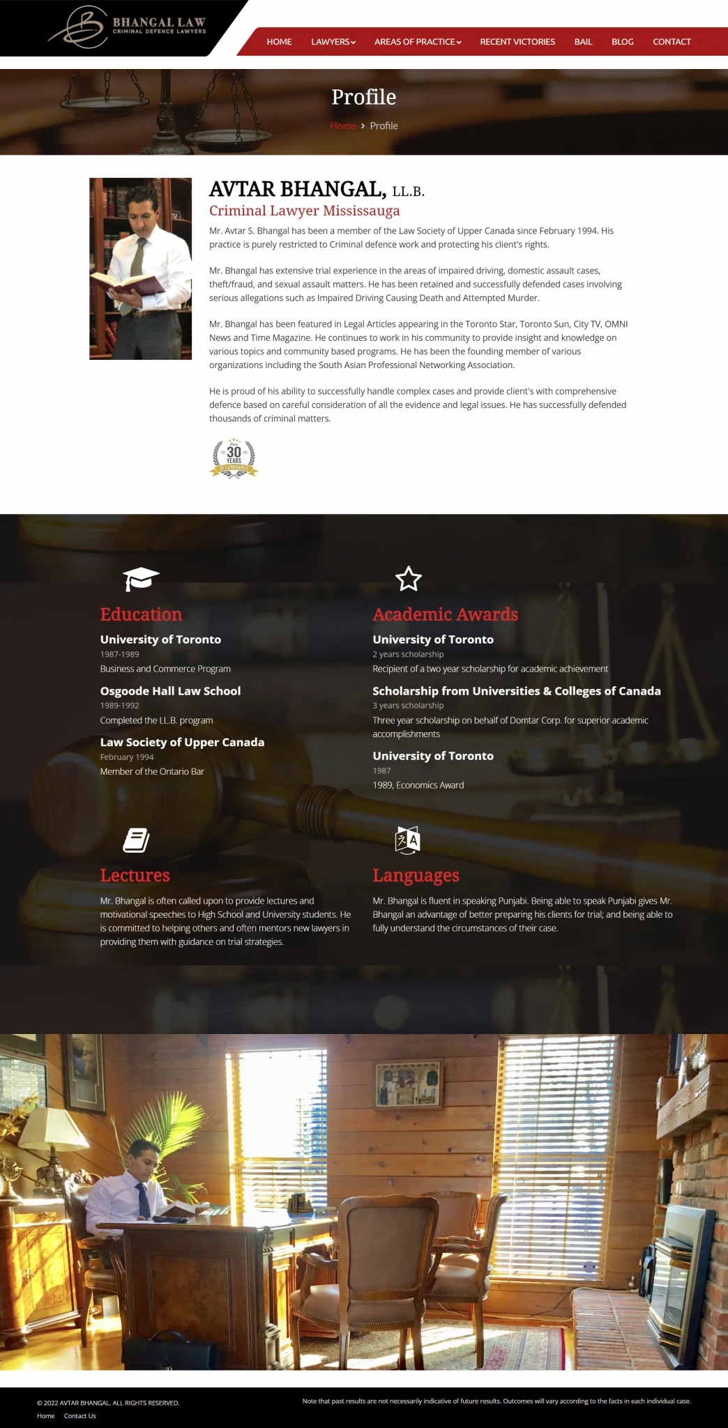 avtar bhangal page for bhangallaw website developed & designed by Dreams Agency Mississauga, Ontario