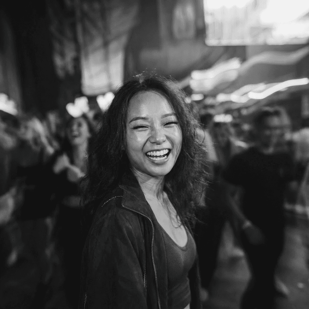 Profile woman in motion