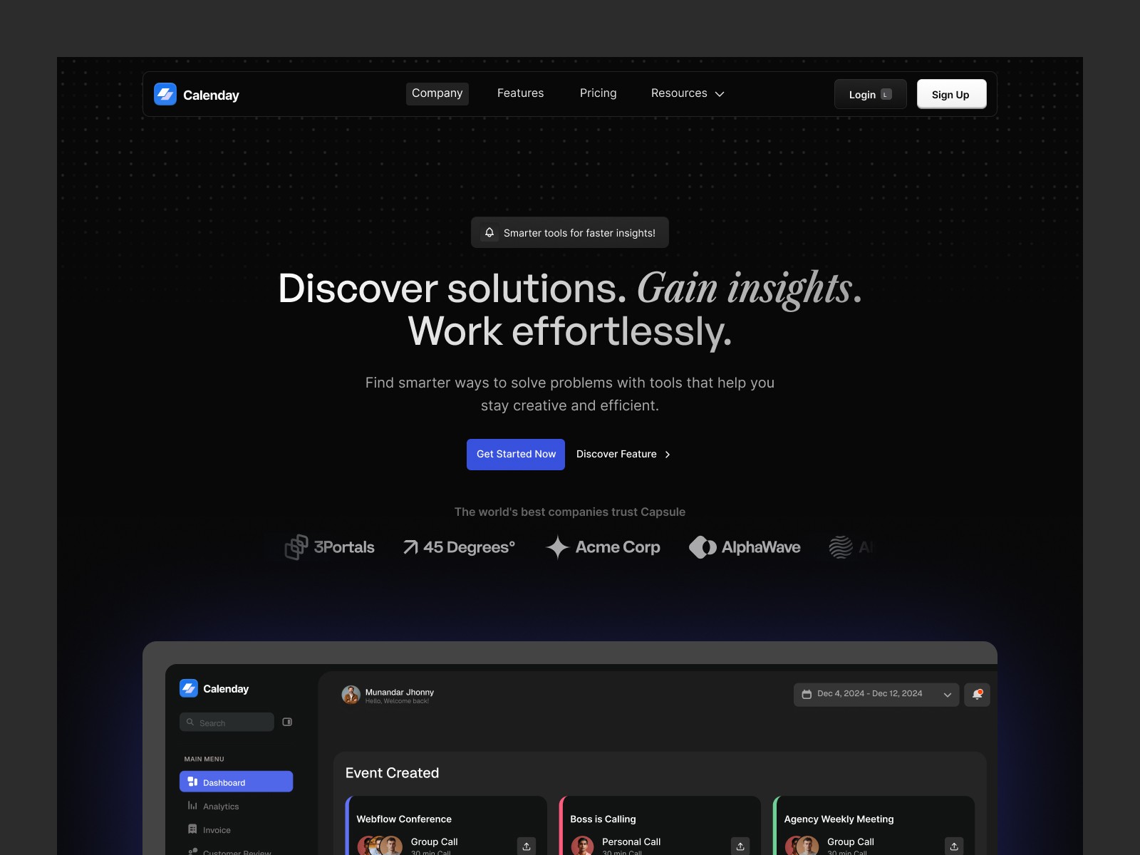 Taskwise AI task management template homepage preview