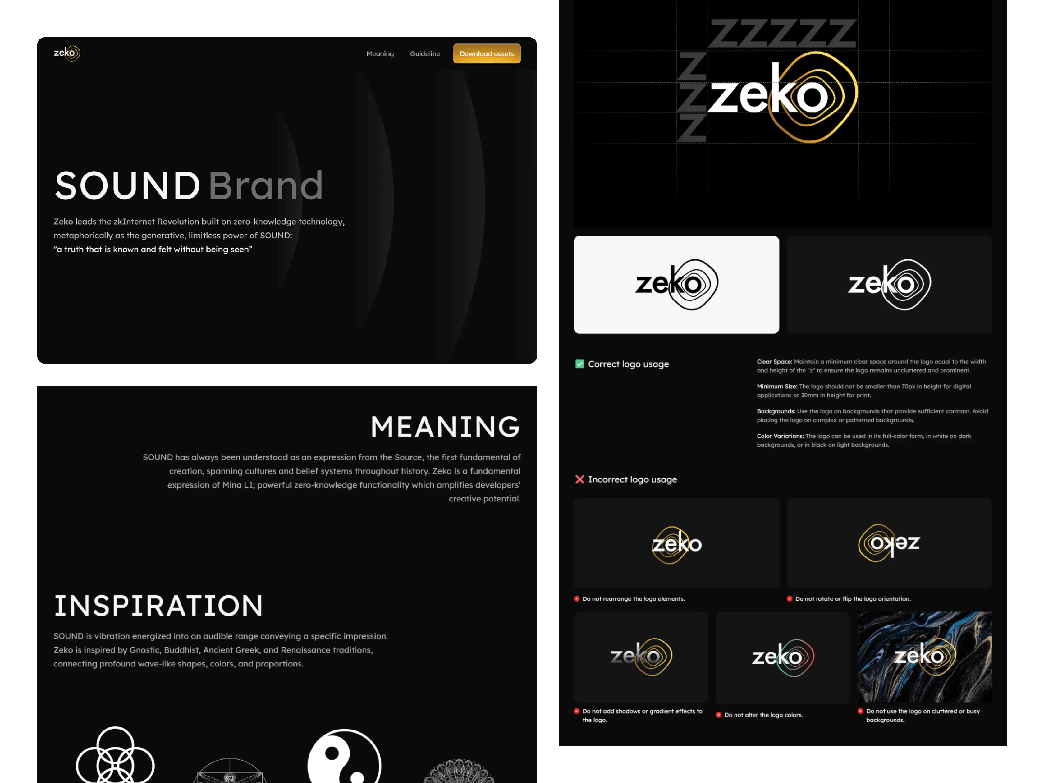 Zeko SOUND brand website sections