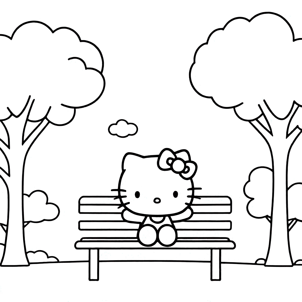 hello kitty coloring page #6