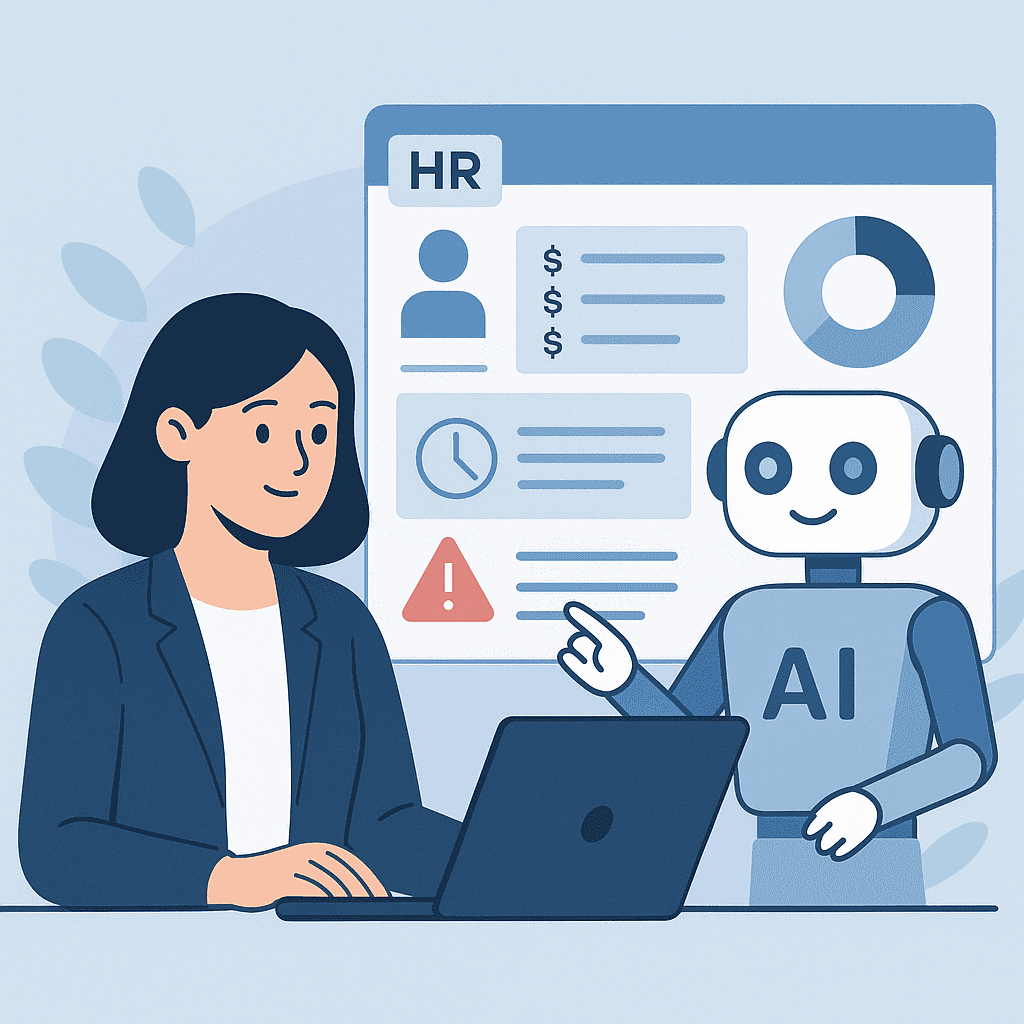 Al-powered HR assistant illustration