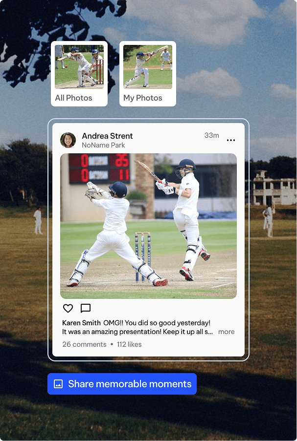 Image that showcases photos and videos the scheduling feature of TeamLinkt's mobile app