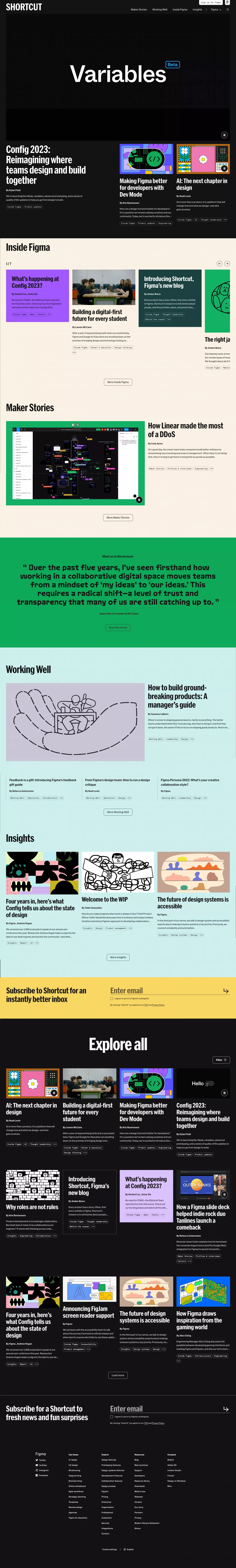 Figma Blog blog page screenshot showcasing Design and Tech design