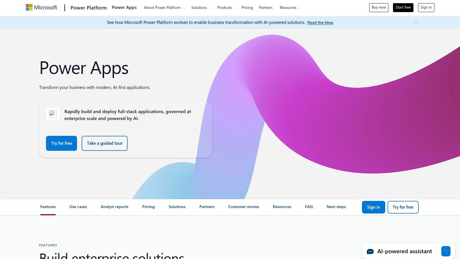 Microsoft Power Apps with AI Builder (Power Platform)