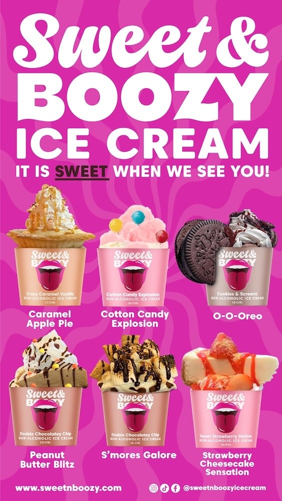 Sweet & Boozy ice cream Menu graphic