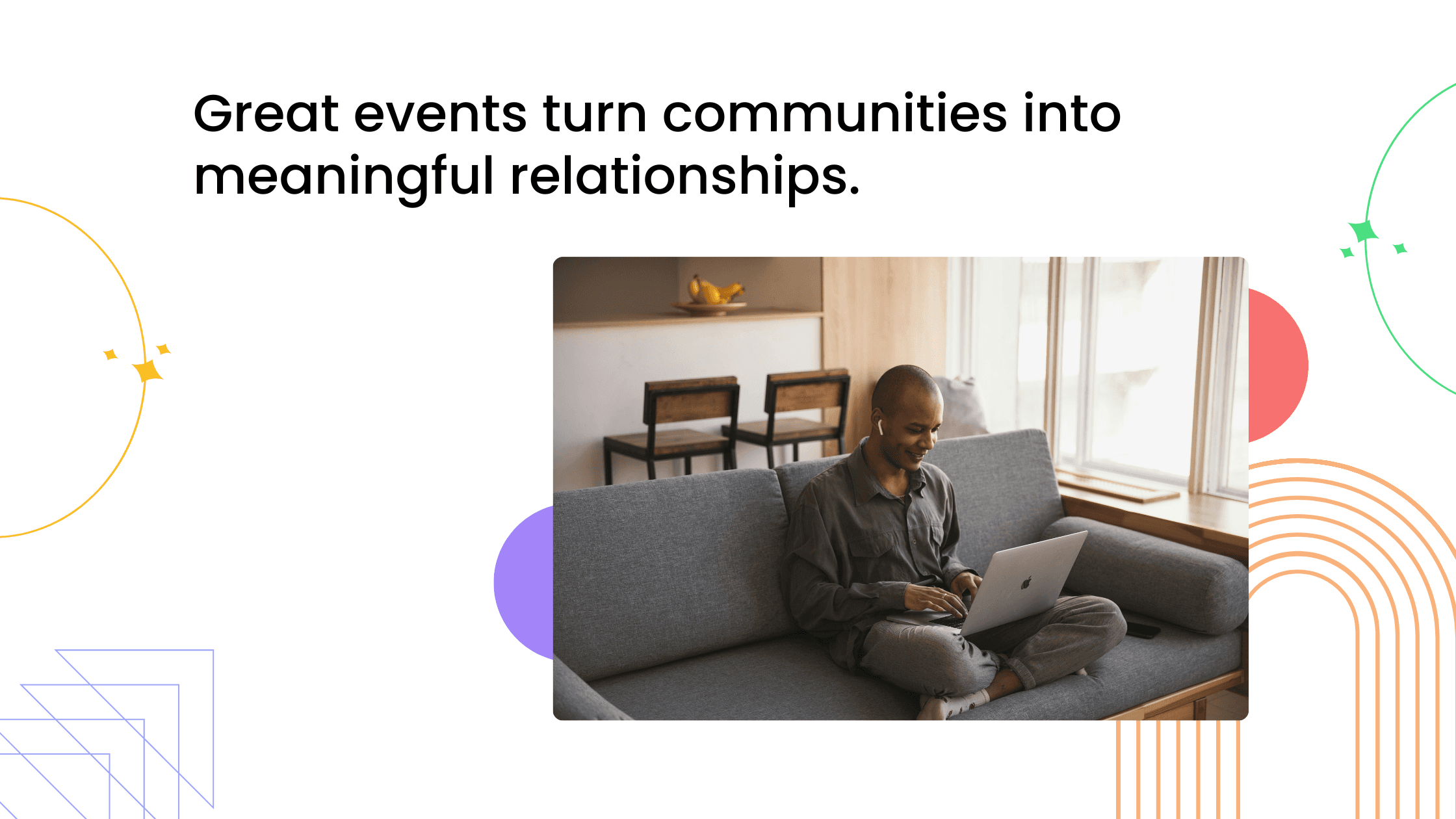 Community member attending an online coaching event on a laptop, showing how events help turn communities into relationships.